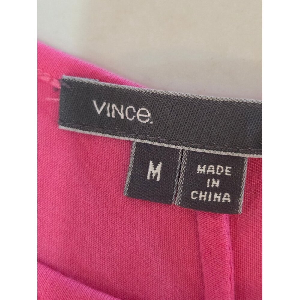 Vince Top Medium Rose Pink Dolman Sleeve Lightweight Knit Tiny Flaw Scoop Neck - Picture 8 of 11